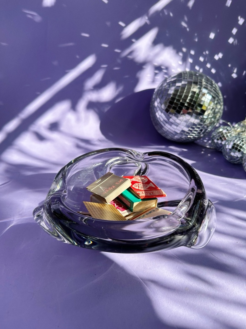 Vintage Smoked Glass Ashtray Bowl Art Glass